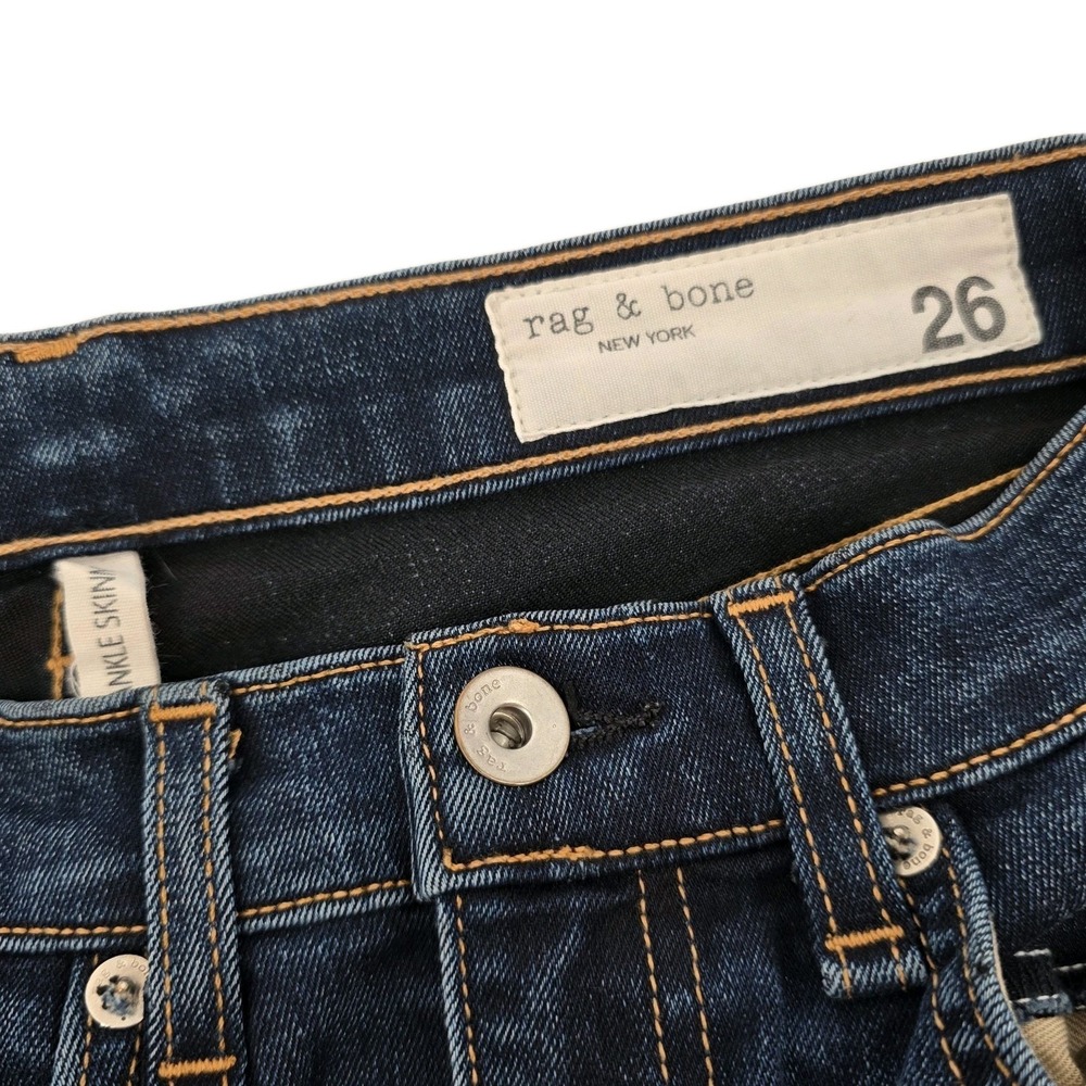 Rag & Bone Ankle Skinny Jeans Womens 26 Blue Denim Cotton - Picture 2 of 9